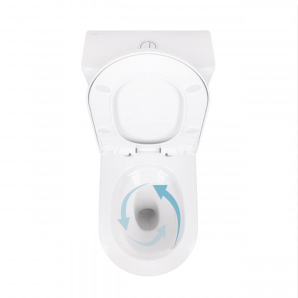 Унітаз-моноблок підлоговий Qtap Swan Ultra Quiet безобідковий з сидінням Soft-close WHITE QT16226080AW