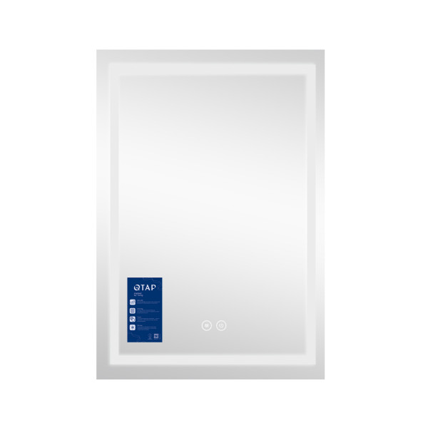 Зеркало Qtap Mideya (DC-F936) 500х800 с LED-подсветкой Touch, с антизапотеванием, диммером, рег. яркости QT2078F936W