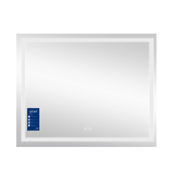 Зеркало Qtap Mideya (DC-F614) 1000х800 с LED-подсветкой Touch, с антизапотеванием, диммером, рег. яркости QT2078F614W