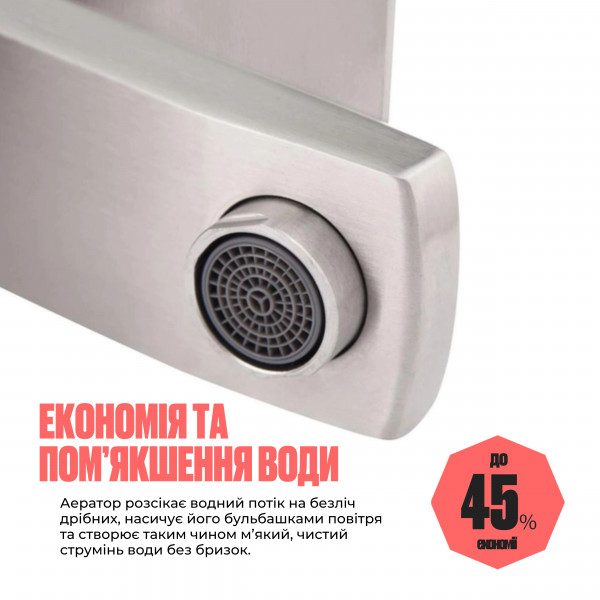 Змішувач для раковини Lidz Kubis 001F (k35) LDKUB001FNKS28534 Nickel