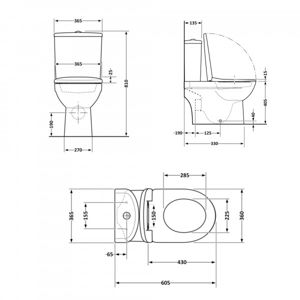 Унітаз підлоговий Qtap Dove Rimless безобідковий з сидінням Soft-close WHITE QT06228380BW