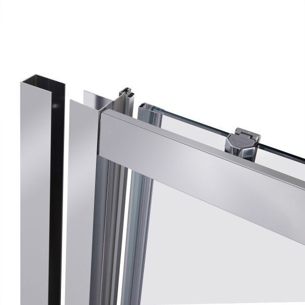 Душові двері в нішу Qtap Taurus CRM2012-13.C6 120-130x200 см, скло Clear 6 мм, покриття CalcLess