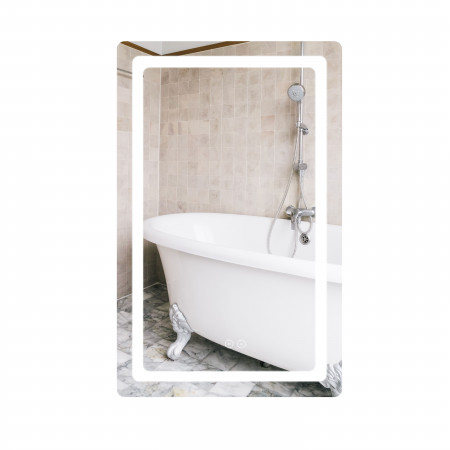 Зеркало Qtap Mideya (DC-F911) 500х800 с LED-подсветкой Touch, с антизапотеванием, диммером, рег. яркости QT2078F911W