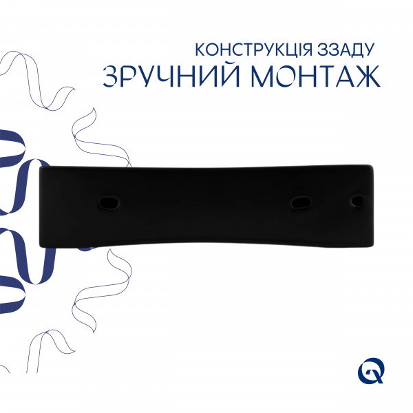 Комплект Qtap Nando LT: Раковина підвісна прамокутна 500х420х130 мм Matt Black + Донний клапан PU03O