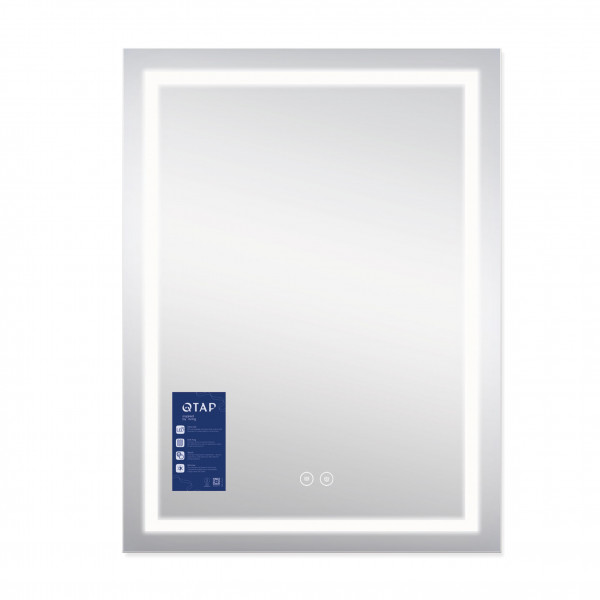 Зеркало Qtap Mideya (DC-F937) 600х800 с LED-подсветкой Touch, с антизапотеванием, диммером, рег. яркости QT2078F937W