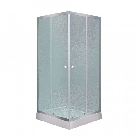 Lidz Wawel SC80x80.SAT.LOW.FR Душевая кабина квадратная, стекло Frost 4 мм + Lidz Душевой поддон KAPIELKA ST80x80х14