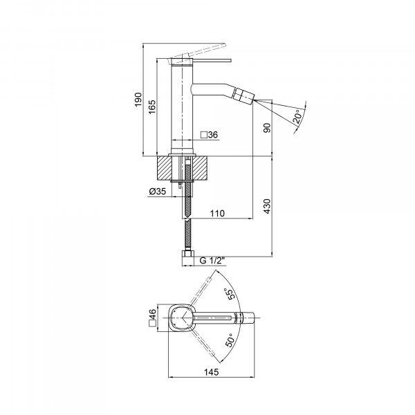 Змішувач для биде Qtap Robin QTROB2060102B Black Matt