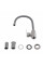 Смеситель для кухни Brinex Pure 015F3 с гибким изливом   Nickel/Grey BRIPUR015F3NKG