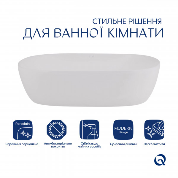 Комплект Qtap Aquarius: Раковина накладна прамокутна 470x380x120 мм White + Донний клапан PU02