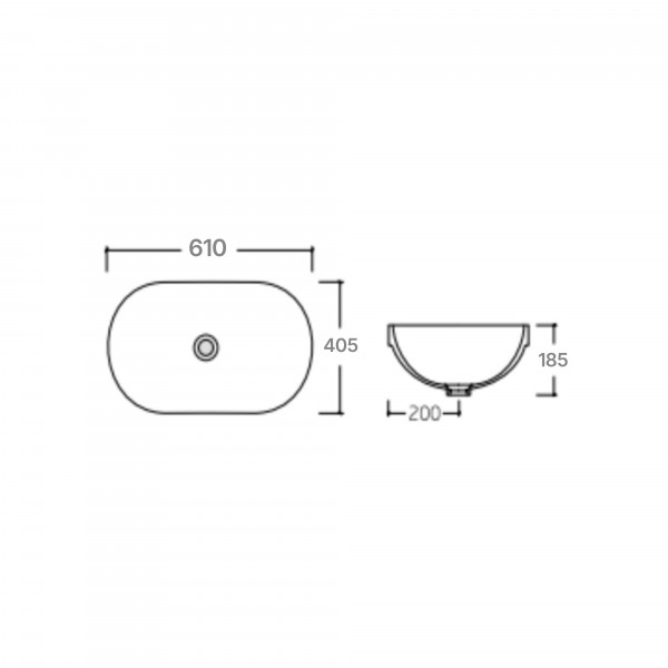 Раковина Qtap Leo 610x405x185 White QT11118014W