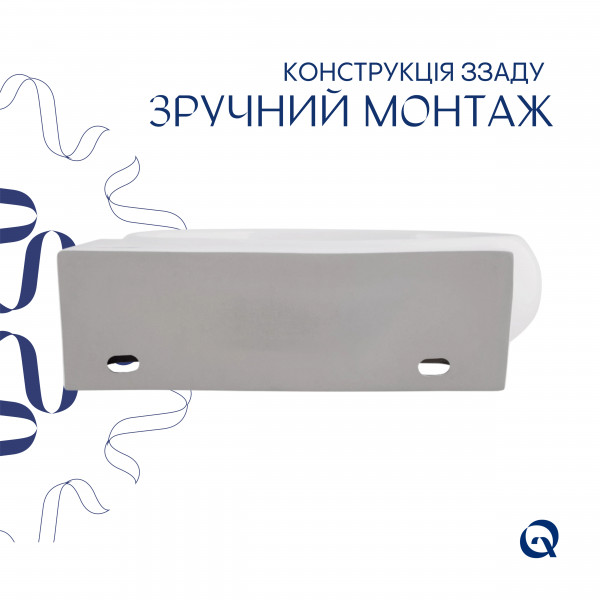 Комплект Qtap Leo: Раковина підвісна овальна права 430x285x160 мм White + Донний клапан PU02O