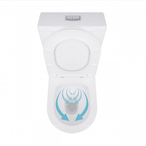 Унітаз-компакт Qtap Stork/Swan безобідковий з сідінням Soft-close QT15222179W