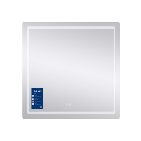 Дзеркало Qtap Mideya 800x800 з LED-підсвічуванням Touch, з антизапотіванням, димером, рег. яскравості QT2078NCF8080W