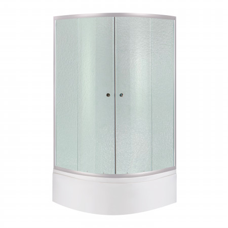 Lidz Latwa SC90x90.SAT.HIGH.FR Душевая кабина полукруглая, стекло Frost 4 мм + Lidz Душевой поддон KAPIELKA ST90x90x41, с панелью