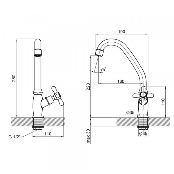 Монокран для кухні Lidz Dominox 269F LDDOM269FCRM35533 Chrome