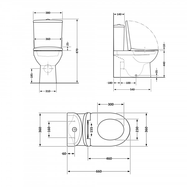 Унітаз підлоговий Qtap Robin New Ultra Quiet безобідковий з сидінням Soft-close WHITE QT13226083AW