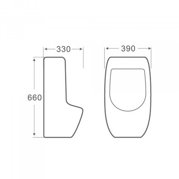 Пісуар підвісний Qtap Crow з краном-дозатором 390х330х660 White QT0588112HW
