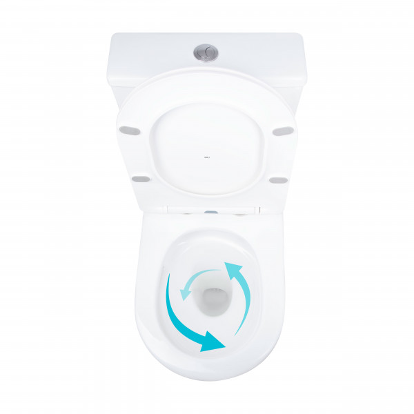 Унітаз підлоговий Qtap Vlasta Ultra Quiet безобідковий з сидінням Soft-close WHITE QT28228300W