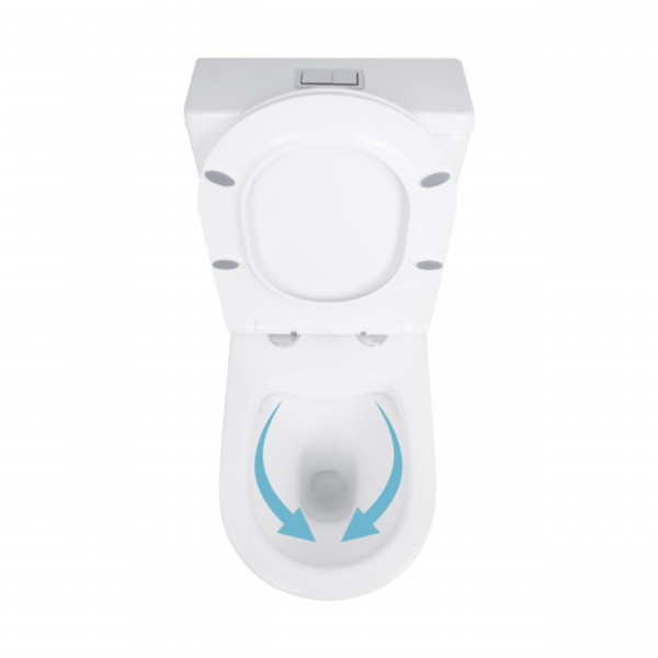 Унітаз-компакт Qtap Stork/Swan безобідковий з сідінням Soft-close QT15222178W