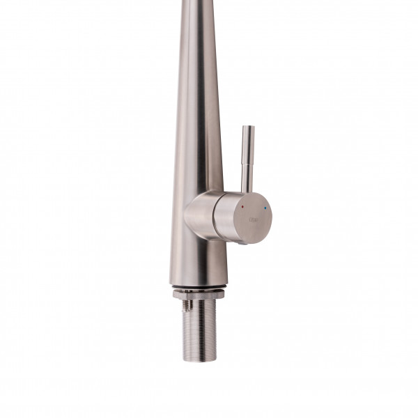 Смеситель для кухни Qtap Evicka с выдвижным изливом QTEVI91103UN Brushed Nickel PVD