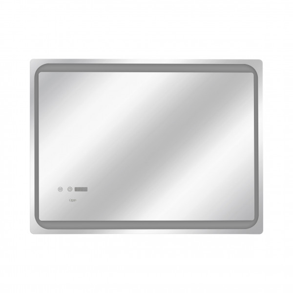 Зеркало Qtap Mideya 800х600 с LED-подсветкой Touch, с антизапотеванием, с часами, диммером, рег. яркости QT2078NCF8060W