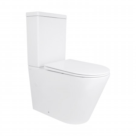 Унитаз-компакт Qtap Stork/Swan безободковый с сиденьем Soft-close QT15222178W