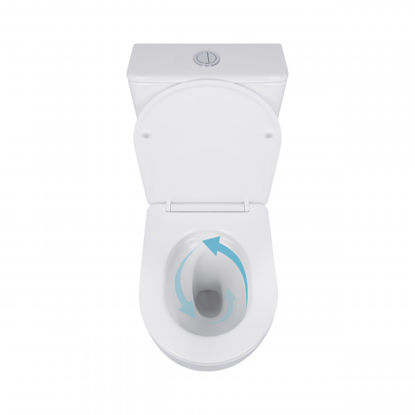 Унітаз-компакт Qtap Robin Ultra Quiet безободковий з сидінням Soft-close QT13226089AW