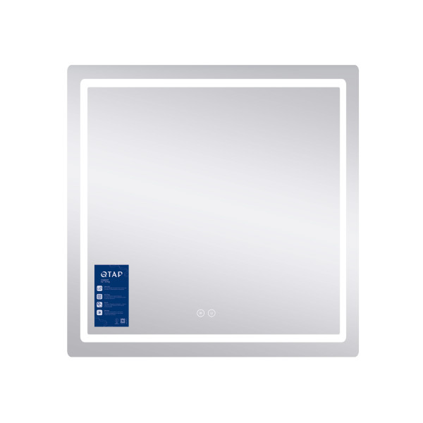 Дзеркало Qtap Mideya 800x800 з LED-підсвічуванням Touch, з антизапотіванням, димером, рег. яскравості QT2078NCF8080W