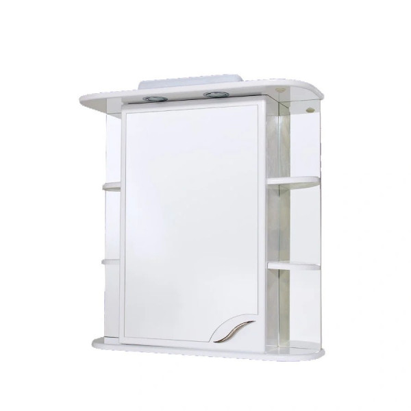 Шафа з дзеркалом з поличками і підсвіткою 70см Ліва