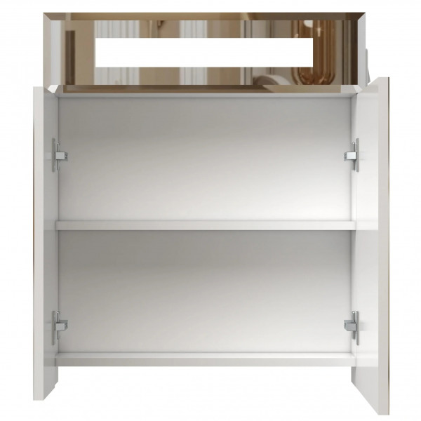 Смайл шафа з дзерк. з підсв, піск (віконце) фацет, 2 дв, 60 см біла Л