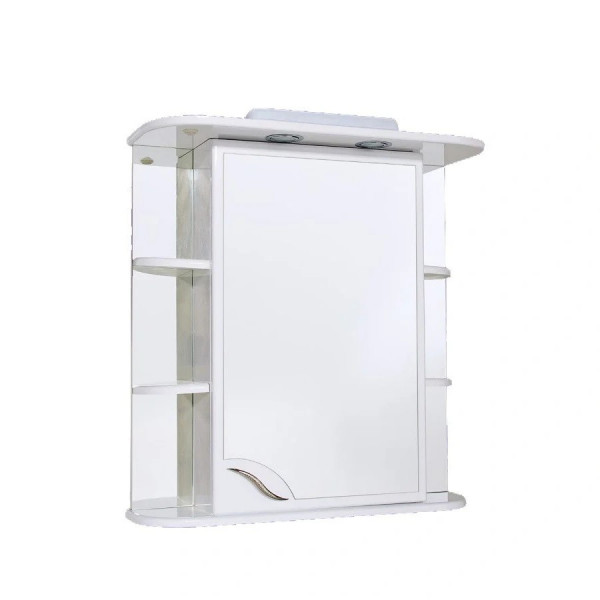 Шафа з дзеркалом з поличками і підсвіткою 70см Права