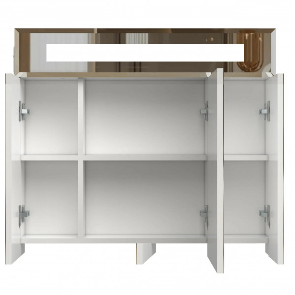 Смайл шафа з дзерк. з підсв, піск (віконце) фацет, 3 дв, 80 см біла П