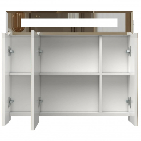 Смайл шафа з дзерк. з підсв, піск (віконце) фацет, 3 дв, 80 см біла Л