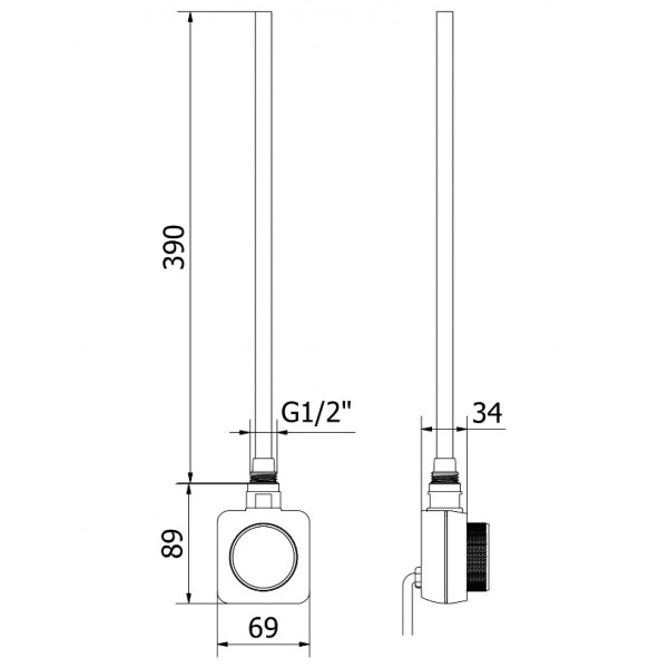 Сушка для рушників MEXEN MARS 120х40 WHITE 400W електричний 2.0