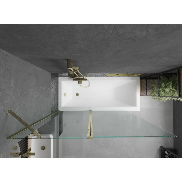 Шторка для ванни MEXEN FLIP 140 GOLD рухома