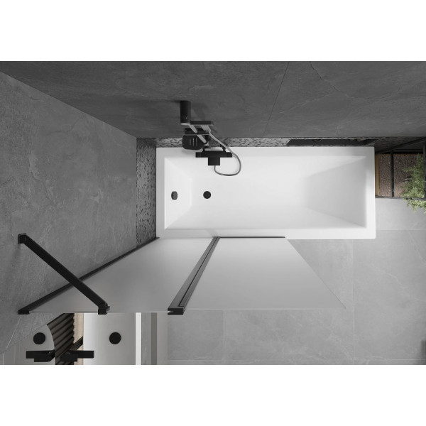 Шторка для ванни MEXEN FLIP 100 MATT BLACK рухома