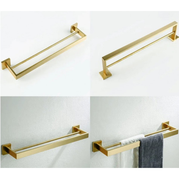 Вішалка подвійна для рушника REA ERLO 02 BRUSHED GOLD