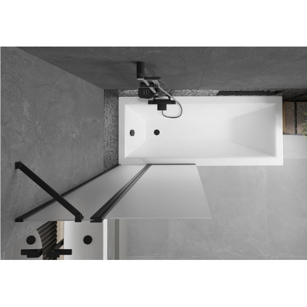 Шторка для ванни MEXEN FLIP 80 MATT BLACK рухома