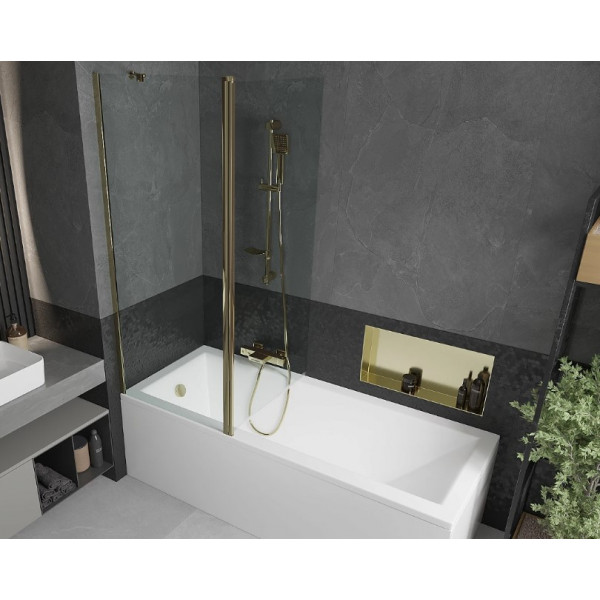 Шторка для ванни MEXEN FLIP 140 GOLD рухома