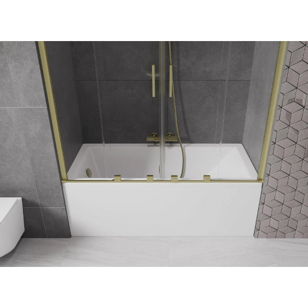 Шторка для ванни MEXEN VELAR DUO 150 BRUSHED GOLD розсувна
