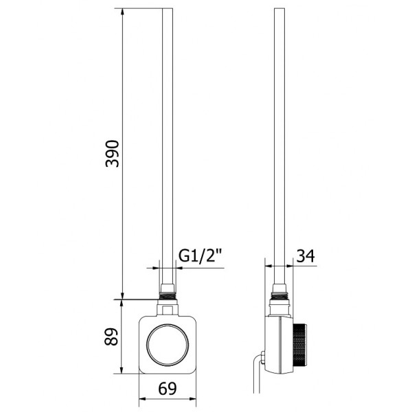 Сушка для рушників MEXEN MARS 90х50 WHITE 400W електрична 2.0