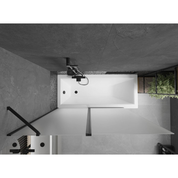 Шторка для ванни MEXEN FLIP 140 MATT BLACK рухома