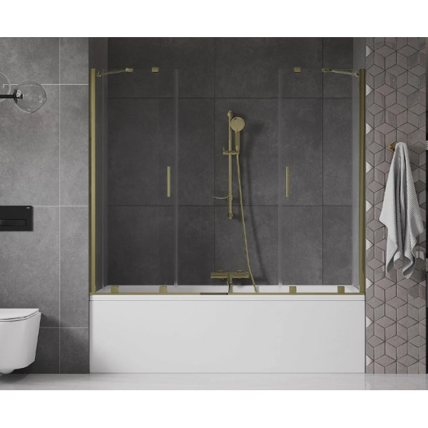 Шторка для ванни MEXEN VELAR DUO 180 GOLD розсувна