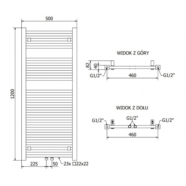 Сушка для рушників MEXEN PLUTON 120х50 WHITE 600W електричний