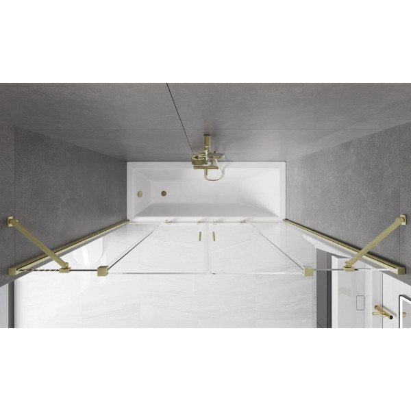 Шторка для ванни MEXEN VELAR DUO 180 BRUSHED GOLD розсувна