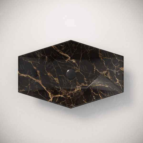 Умивальник (раковина) VBI VENEZIA S MARBLE BLACK MATT накладний