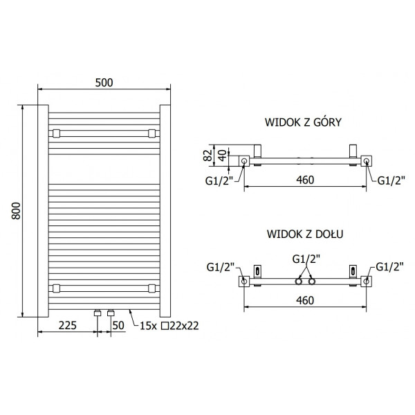 Сушка для рушників MEXEN PLUTON 80х50 WHITE 600W електрична