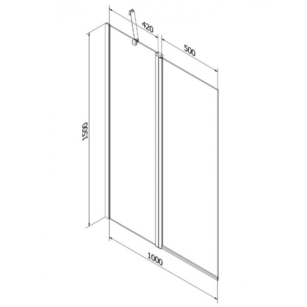 Шторка для ванни MEXEN FLIP-1 120 BLACK рухома