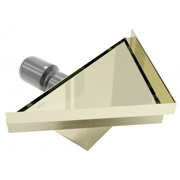Трап для душу MEXEN FLAT 20x20 GOLD золотий кутовий *