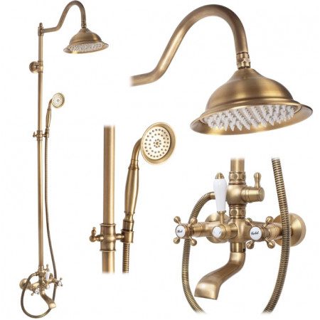 Душовий гарнітур REA BERGAMO ANTIQUE BRONZE з виливом